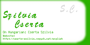 szilvia cserta business card